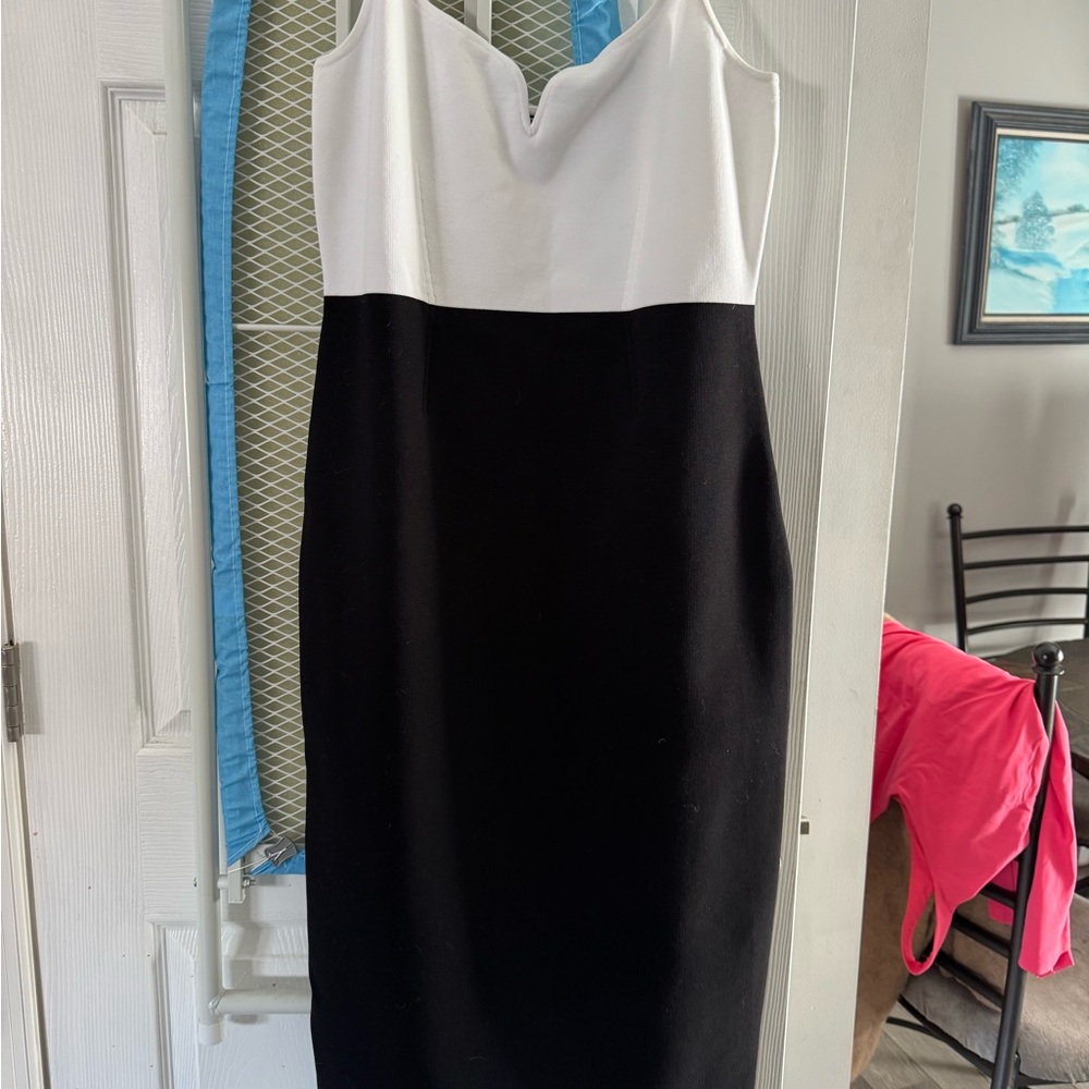 Express Strapless Black and White Dress